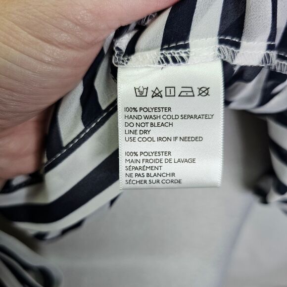 Urban Outfitters Coincidence & Chance Blue Striped Tie Neck Blouse Size XS - Picture 8 of 10